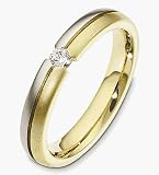 Classic 4mm 14 Karat Two-Tone Gold Diamond Wedding Band Ring