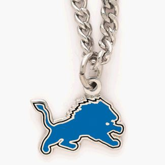 Detroit Lions Chain Necklace with NFL Team Logo Pendant