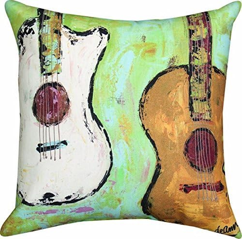 AMountletstore All Strung Up Acoustic Guitar Four Seasons Manual Cotton Linen Decorative Throw Pillow Case 18X18inch