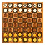 EXP Hand-Painted Wood Chess / Checkers Travel Game
