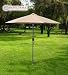 New 9` Tan Aluminum Patio Umbrella W/ Crank & Tilt