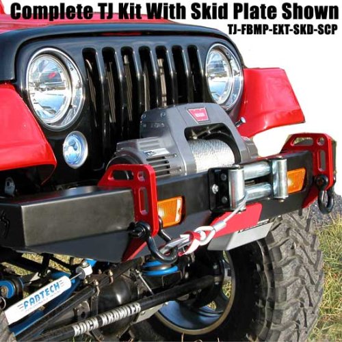 Skid Row JP-0034 Nightcrawler Modular Front Bumper - w/ Spotter's Lamps & Skid Plate - 1997-06 Jeep TJ Wrangle