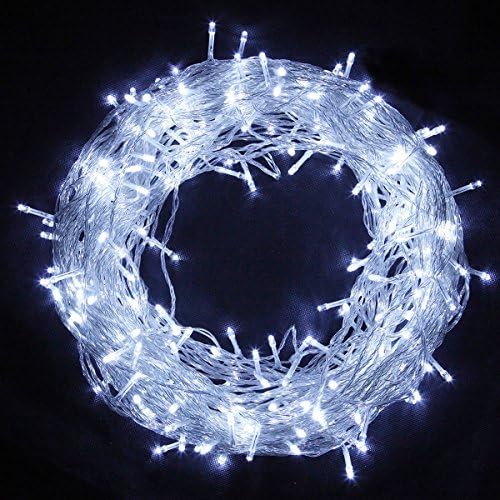 QINUKE 24V Waterproof Fairy lights Christmas Lighting LED String Lights for Christmas Trees Party Wedding Garden (White, 50M/164FT)
