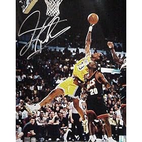 Dennis Rodman Signed 8x10 Rebounding vs. Sonics