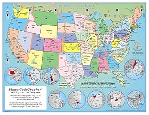 1999 CodeTracker Area Code Map: area code