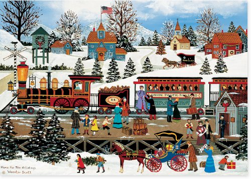 Winter Train Station Deluxe Boxed Holiday Cards (Christmas Cards, Holiday Cards, Greeting Cards)