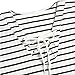 Women Sexy Casual V-Neck Striped Long Sleeve Bandage T-Shirt Tops Tees (M) White