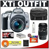 Canon Digital Rebel XTi 10.1MP Digital SLR Camera (Silver) + Canon EF-S 18-55mm Lens [Outfit] + Tamron 70-300mm Macro Lens + 16GB Card + NB-2LH Battery + Accessory Kit
