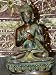 Buddha, the Universal Teacher Antiquated Brass Buddha Statue 8"