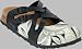 Papillio Clogs ''Lugano'' aus Birko-Flor in silky wind black/black mit schmalem Fussbett