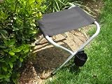 Oasis HEAVY DUTY Aluminum Folding Stool-OVERSIZE DIMENSIONS-HIGH QUALITY PRODUCT-10 YEARS WARRANTY-A BONUS SOLAR RECHARGEABLE LED FLASHLIGHT INCLUDED WITH YOUR PURCHASE....