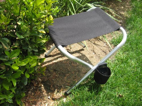 Oasis HEAVY DUTY Aluminum Folding Stool-OVERSIZE DIMENSIONS-HIGH QUALITY PRODUCT-10 YEARS WARRANTY-A BONUS SOLAR RECHARGEABLE LED FLASHLIGHT INCLUDED WITH YOUR PURCHASE....