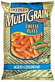 Snyder's of Hanover MultiGrain Cheddar Cheese Puffs, 9-Ounce Packages (Pack of 12)
