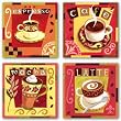 Italian Coffee Set by Jennifer Brinley 10"x10" Art Print Poster