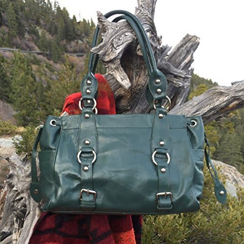 16 Sac Bouteille Genuine Leather Shoulder Bag (Green)