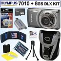 Olympus Stylus 7010 12MP Digital Camera (Grey) + 8GB Deluxe Accessory Kit