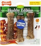 Nylabone Healthy Edibles Regular Bacon Flavored Dog Treats with Vitamins, Triple Pack