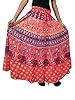 Peasant Long Skirts- Bohemian Gypsy Ethnic Print Cotton Red Maxi Skirt
