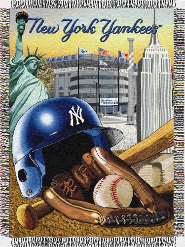 MLB New York Yankees 48-Inch-by-60-Inch Acrylic Tapestry Throw Throw