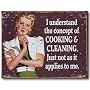 Nostalgic Humor Tin Sign : Cooking & Cleaning