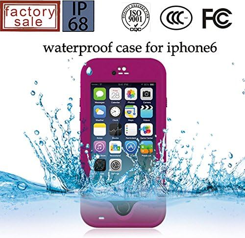 Iphone 6 Case,PRKIDS Brand Iphone 6 Waterproof Shockproof Dirtproof Snowproof Super Defender Series with Stand Cover Case for Iphone 6 (4.7) (Not for Iphone 6 Plus 5.5) (Rose Red)
