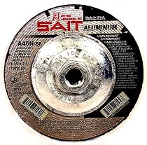 SAIT 20162 Type 27 4-1/2-Inch x 1/4-Inch x 5/8-11 13,300 Max RPM A46N - Aluminum Depressed Center Grinding Wheels - 10 Pack