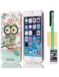 Wireless: Oksobuy? Apple Iphone 6 (4.7 Inch) Case Soft Smooth Transparent TPU Material with Classic Unique Owl Glitter Shimmering Bling Powder Pattern High Impact Case Cover Skin Protection for Apple Iphone 6(4.7 Inch) with Screen Protector and Stylus (Colorful Owl ) - by 7-14 DAYS TO USA by OkSoBuy
