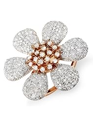 2.00 Carat (ctw) 14k Rose Gold Round Diamond Ladies Flower Cocktail Ring 2 CT