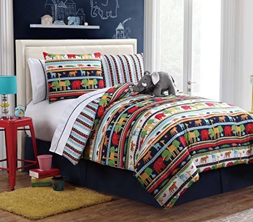 9 Pc Reversible Elephant Comforter Set, Bed in a Bag, Full Size Bedding, By Karalai Bedding Collection