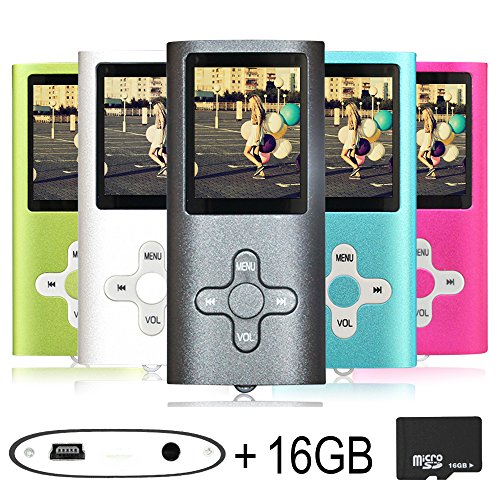 Goldenseller 16GB MP3 / MP4 Player for a Micro SD Card Slot / Media Player / Portable Videos Player / Music Player / Voice Recording Player / With a support of MP3, JPEG, TXT files and WMA (Black)