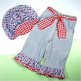 Baby Girls Cherries 'n Checks Boutique Jeans by Frogs Frills and Daffodils
