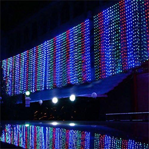 Hikong 6m * 3m 600 Led Curtain Light String Xmas Wedding Party Chirstmas Holiday Festival Decoration Fairy String Light Flash Lamp (Colored)
