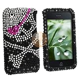 MYBAT HEART SKULL DIAMOND CASE COVER Compatible With APPLE iPHONE 3G 3GS