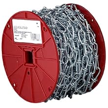 Campbell AW0751024 Low Carbon Steel Double Loop Inco Chain on Reel, Zinc Plated, 1/0 Trade, 0.12" Diameter, 100' Length, 200 lbs Load Capacity