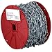 Campbell AW0751024 Low Carbon Steel Double Loop Inco Chain on Reel, Zinc Plated, 1/0 Trade, 0.12" Diameter, 100' Length, 200 lbs Load Capacity