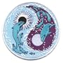 Dolphin Yin Yang Patch 4.25" Dia.