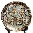 12"D porcelain plate - Floral ribbon filigree