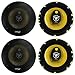 4) New PYLE PLG6.3 6.5" 560-Watt 3-Way Car Audio Coaxial Speakers Stereo Yellow RS.6871.00