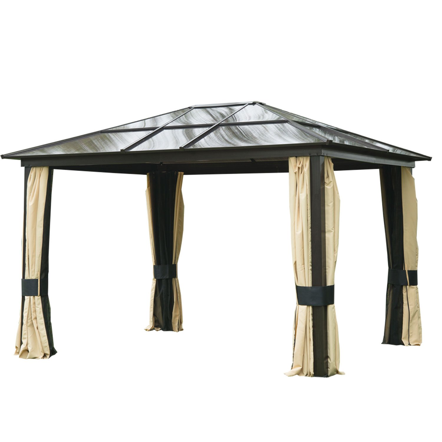 Outsunny 12' x 10' Outdoor Patio Canopy Party Gazebo w/ Mesh and