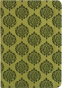 Soft-Green Embossed Damask Writing Journal, Lined pages, 6x8"