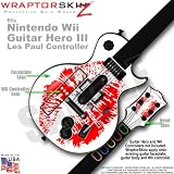 Big Kiss Red on White Skin by WraptorSkinz TM fits Nintendo Wii Guitar Hero III (3) Les Paul Controller (GUITAR NOT INCLUDED)