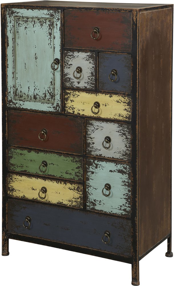 Powell Furniture Parcel 1Door 10Drawer Accent Chest, Cinnamon