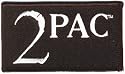2Pac - White Logo on Black Rectangle - Embroidered Iron On or Sew On Patch (Tupac Shakur / 2 Pac)