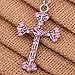 YAZILIND Jewelry Pink Cross Shape Chain Pendant Necklace