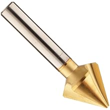 Magafor 4832 Series Cobalt Steel Single-End Countersink Set, TiN Coating, 3 Flutes, 60 Degrees, Round Shank (5 Piece Set)
