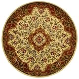 Safavieh Classic Collection Round Ivory Floral Rug, 3 ft 6 in round