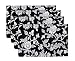 Park B. Smith Floral Swirl 4-Piece 13 by 19-Inch Watershed Placemat Set, Black/White