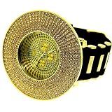 New Men 24k gold plated Iced out bling bling hip hop watch big heavy large mans urban fashion designer