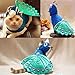 Pet Peacock Costume with Hat for Small Dogs & Cats Blue