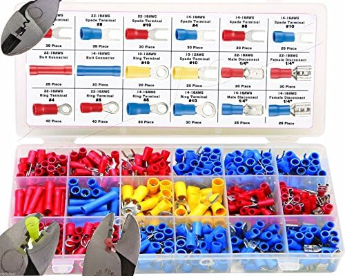 520 Pc Wire Terminal Kit Spade Butt + Heavy Duty Crimping Tool Cutter Crimper 12voltnet